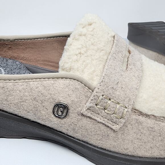 Bzees Georgia Mule Penny Loafer Women 10M Pink & Ivory Faux Fur Slip-on 9909198 - Picture 11 of 12